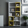 Hanah Home Estantería Bohemia con Estantes Reubicables Blanco y Amarillo